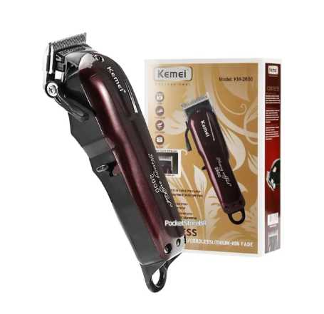 Máquina de Corte de Cabelo Profissional Kemei 2600 / Sem Fio
