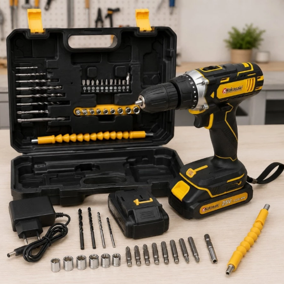 Kit Parafusadeira-Furadeira Profissional Nakasaki - 25v