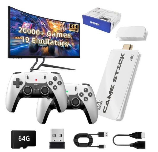 Game Stick M15 Plus Para TV - 2 Controles + 20 Mil Jogos Moby