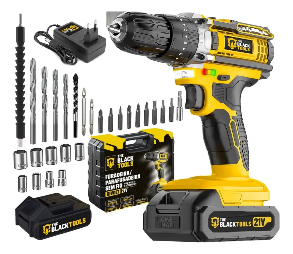 Kit Parafusadeira & Furadeira Impacto The Black Tools