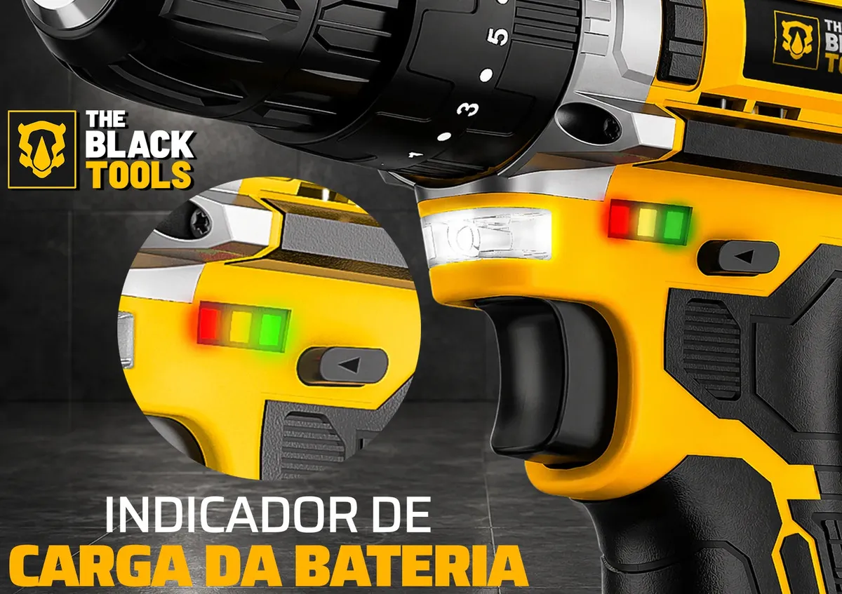 Kit Parafusadeira & Furadeira Impacto The Black Tools - Imagem 3