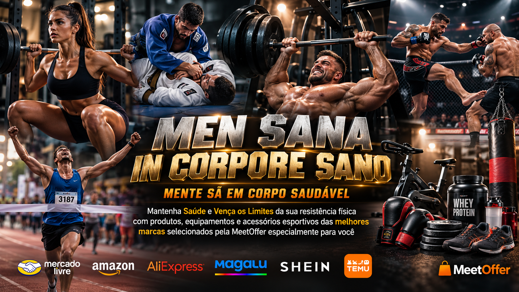 Banner Cinemático de Fitness e Superação