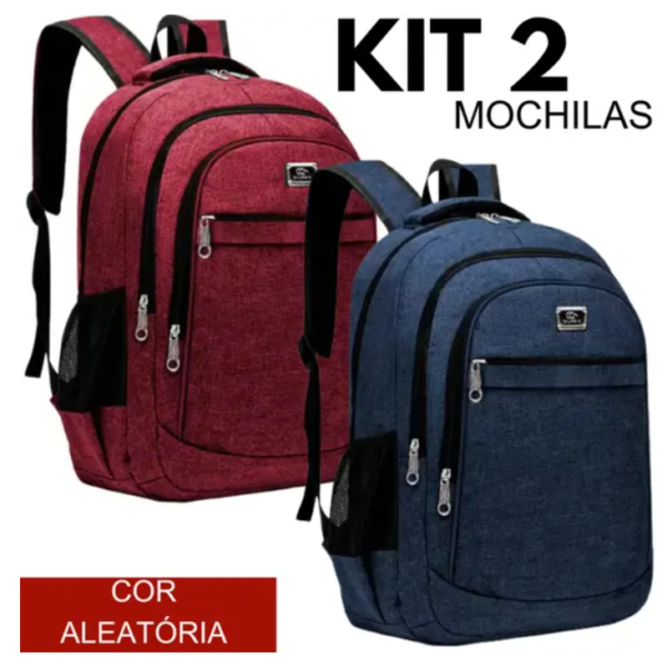 Kit 2 Mochilas Coreana Impermeáveis Unissex