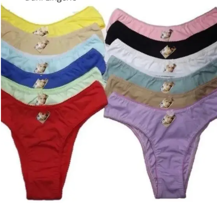 Kit 12 Calcinhas Tanga Adulto Tamanho (M) - Dani Ligerie