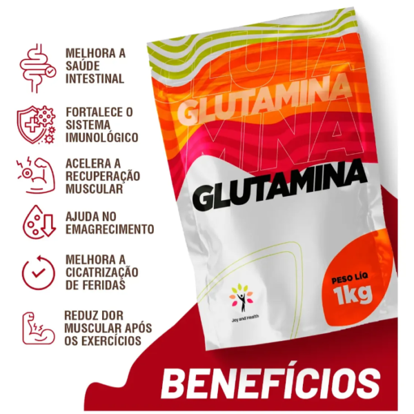 Glutamina 100% Pura 1kg Importada 200 Doses Melhor Imunidade