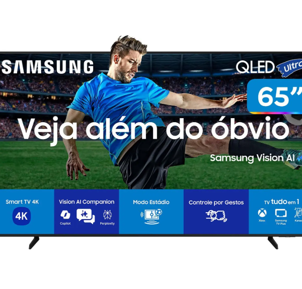 Smart TV 65" Samsung Ultra 4K Tizen Q4 AI 3 HDMI