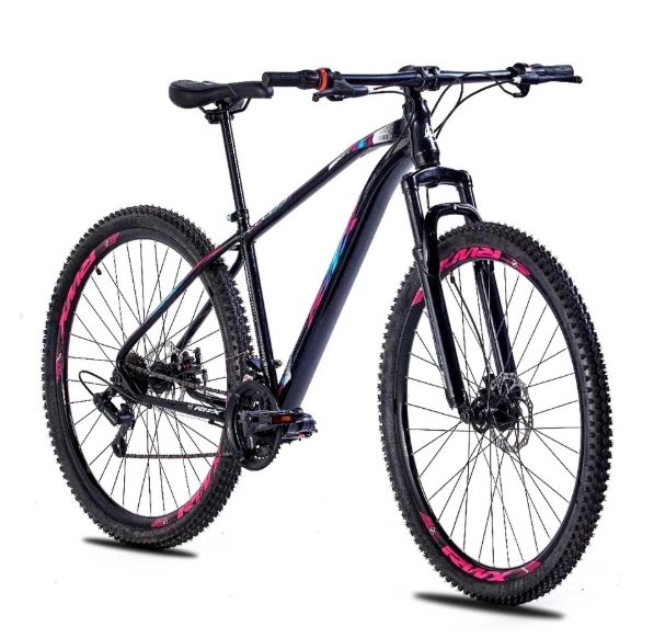 BICICLETA BIKE MTB AÇO CARBONO RWX ARO 29 21V - FREIO A DISCO - TAM. 17.