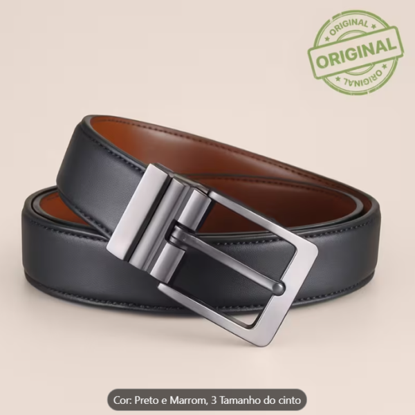 Cinto Social Masculino Dupla Face | Tamanhos 110cm/120cm/130cm X 3,5cm