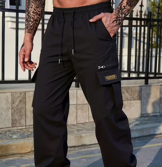 Calça Cargo Masculina Com Elástico E Cordão | Tamanhos P/M/G/GG/EGG/EEGG | 4 Cores Disponíveis