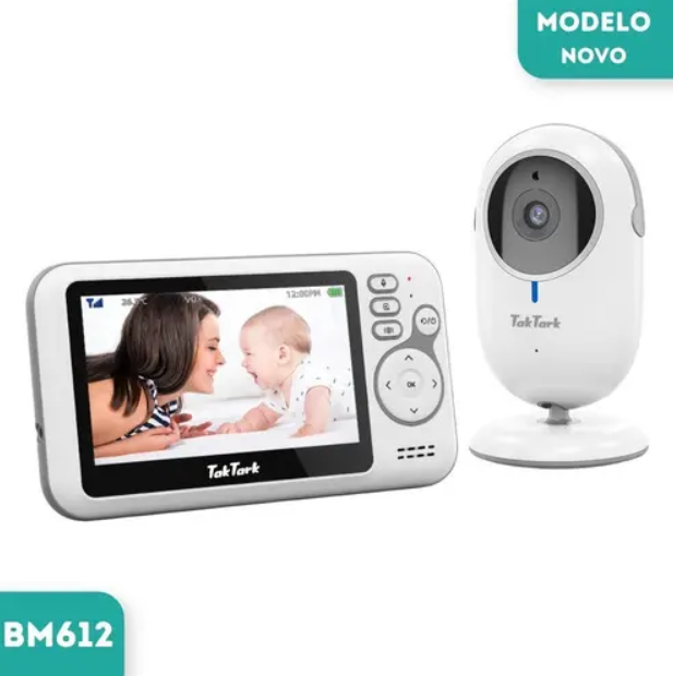Babá Eletrônica TakTark BM612 Câmera Visão Noturna Zoom 3x Tela 4,3"