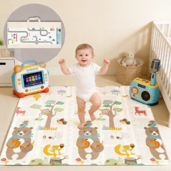 Tapete Tatame Dobráve Infantil 120x180cmx6mm Dupla Face Bebê
