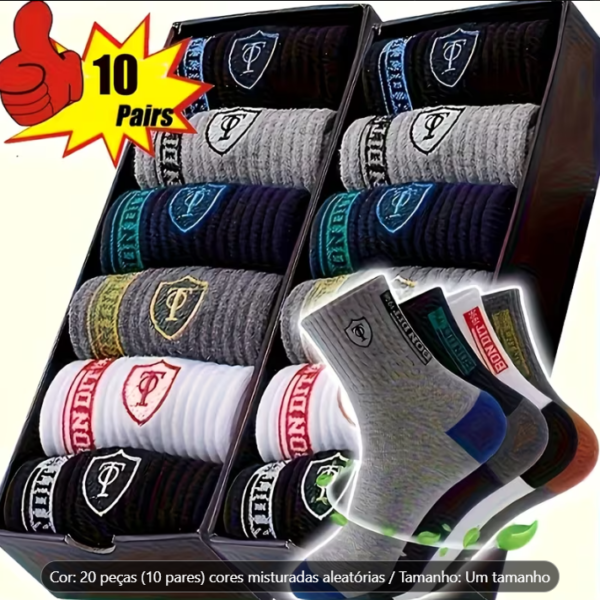 10 Pares de Meias Unissex