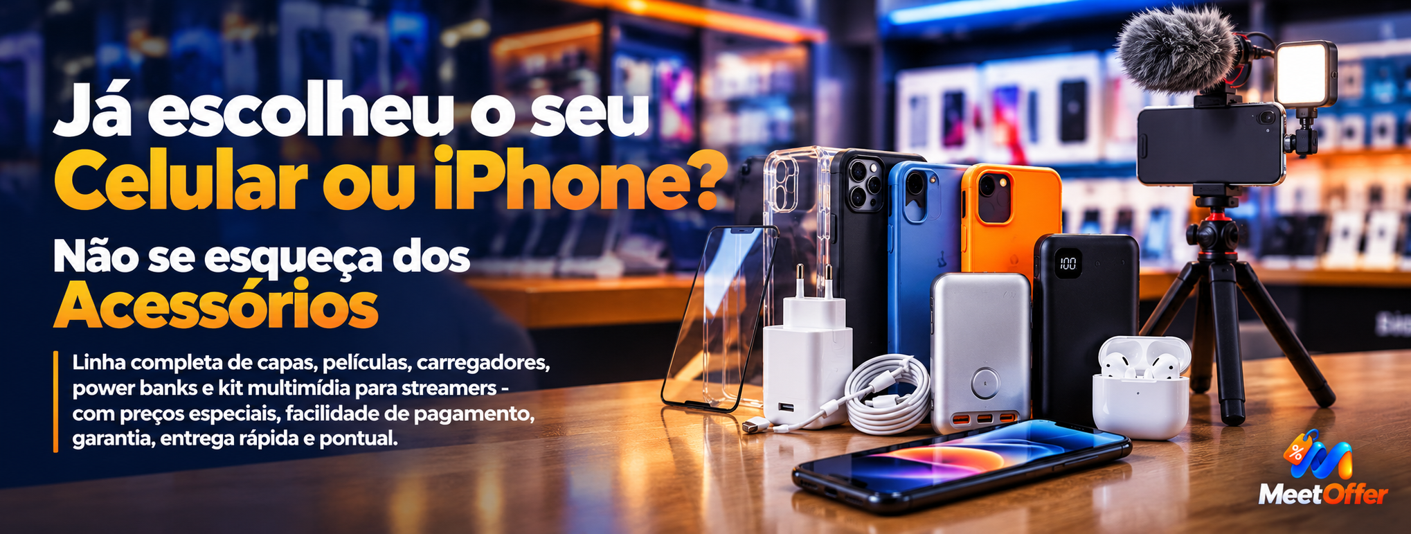 MeetOffer — ofertas de capas, películas, carregadores, power banks e acessórios mobile