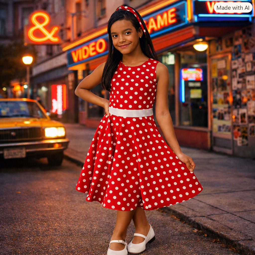 Vestido Infantil Tendência Moda Retrô Anos 80 (Estilo Evangélico)