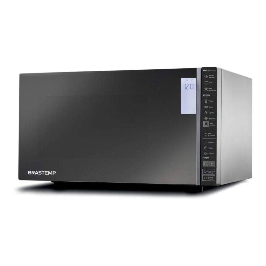Micro-ondas Brastemp 32 Litros cor Inox Espelhado com Grill e Painel Integrado – BMG45AR 110V